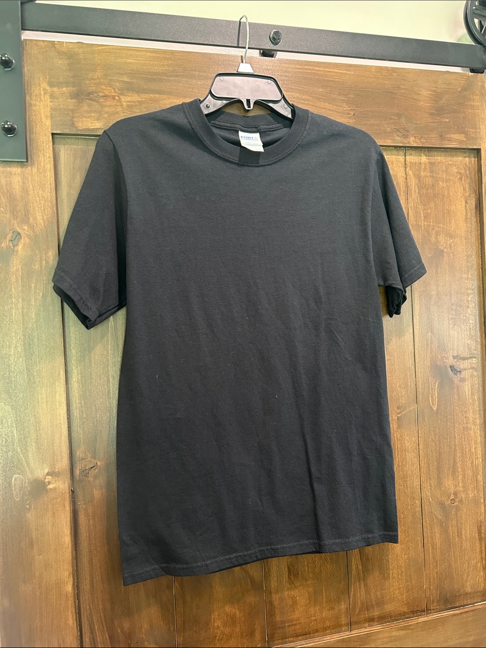 M69 Port and Company Black Short Sleeve Crewneck Tee Size Small